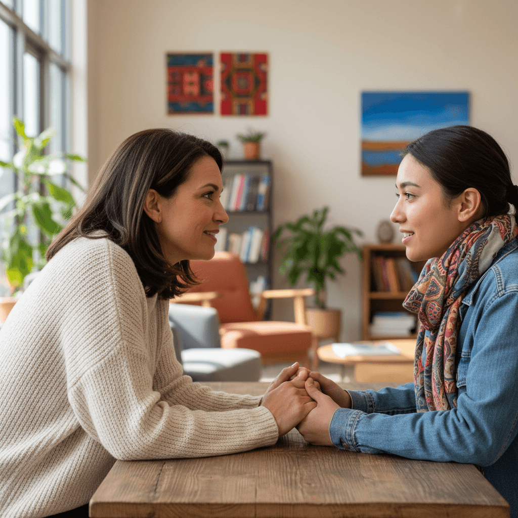 Community mentor providing support to local resident