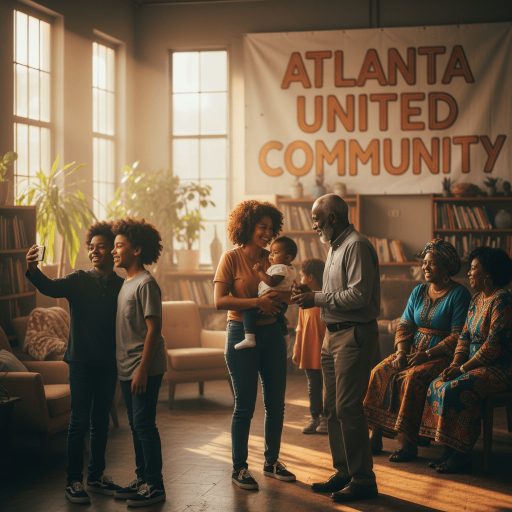 Community members engaged in conversation