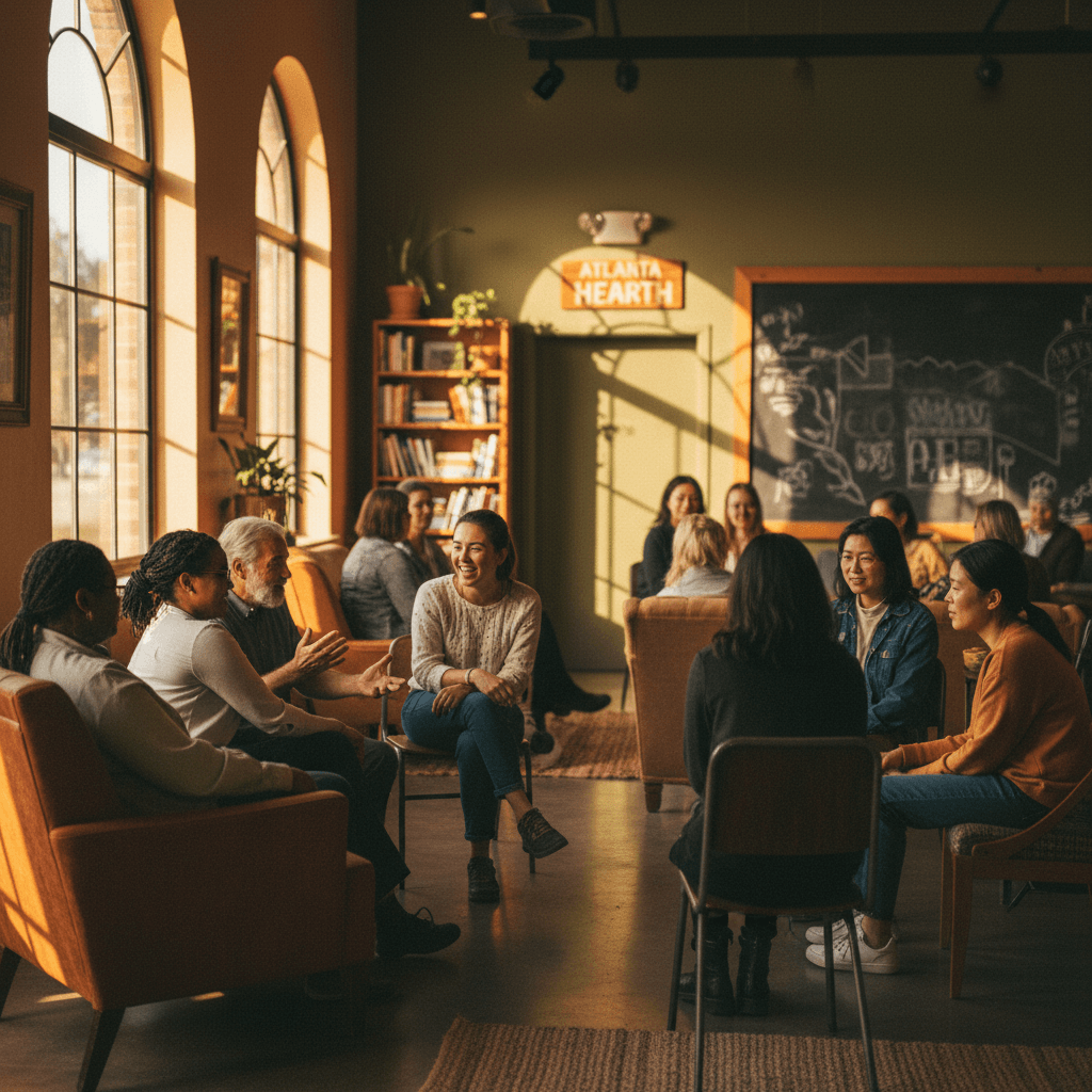 Community members connecting at Atlanta gathering